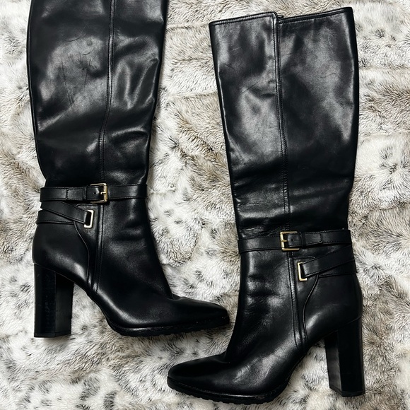 Ralph Lauren Shoes - Ralph Lauren Black Leather Heeled Boots